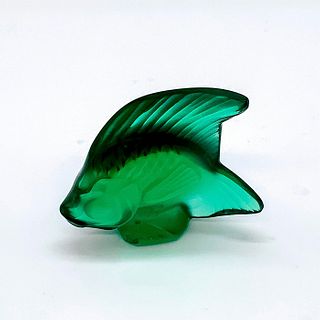 Lalique Miniature Glass Emerald Green Fish Figurine