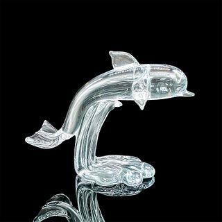 Vintage Syn '80 Dolphin Glass Sculpture, Signed