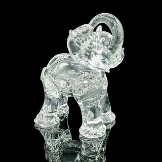 Vintage Glass Elephant Sculpture