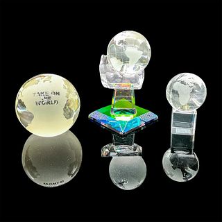 5pc Vintage Crystal Miniature World Globes with Bases