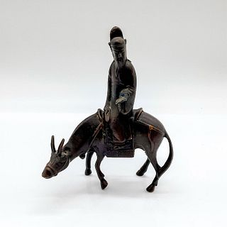 Chinese Bronze Figurine of a Man and Donkey