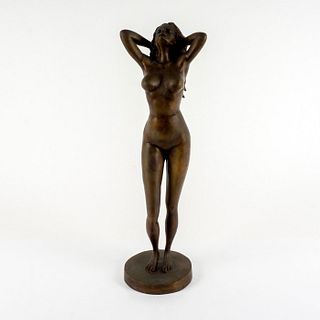 Large Erotic Brass Sculpture of a Standing Nude Woman