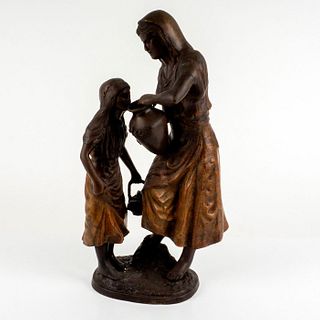After Emile Joseph Carlier (French, 1849-1927) Bronze Sculpture, Mother and Daughter