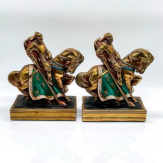 Pair of Vintage  Bronze Knights Bookends