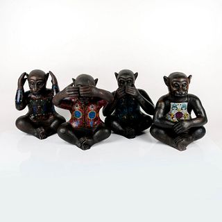 4pc Copper Figural Sculptures, Four Wise Monkeys