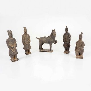 5pc Chinese Miniature Terracotta Army Figurines