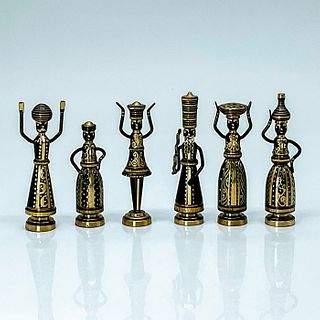 6pc Hans Teppich (Israel 1904-1983) Judaica Brass Figurines