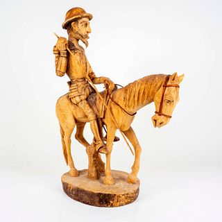 Nestor Zeledon Carved Wood Sculpture of Don Quixote