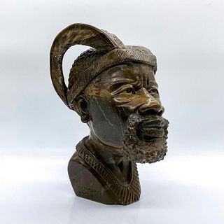 Masimba Kashiri African Hand Carved Verdite Stone Bust
