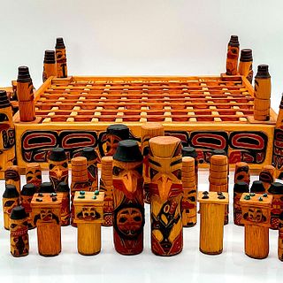 Alaskan Totem Hand Carved Chess Set