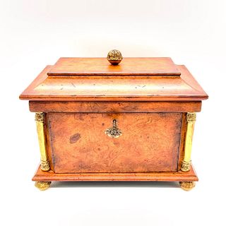 Large Wooden Jewelry Chest with Lock