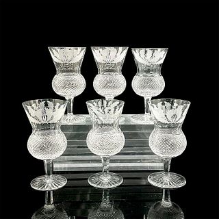 6pc Edinburgh Crystal Water Goblets, Thistle Pattern