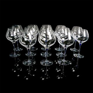 13pc Orrefors Bouquet Wine Glasses, Intermezzo Blue
