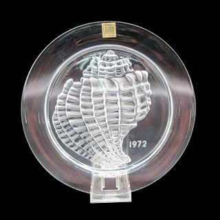 1972 Lalique Crystal Decorative Plate, Coquillage