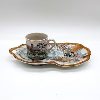 2pc Japanese Porcelain Tea Set Snack Plate