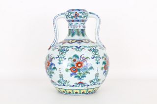 Chinese famille rose zun-form vase