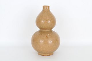 Chinese Longquan yellow glazed double-gourd vase