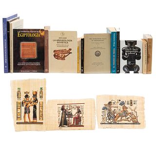Libros sobre Antropología, Egipto y Papiros.  El Ascenso del Hombre / Álbum de Colecciones Arqueológicas. piezas: 19.