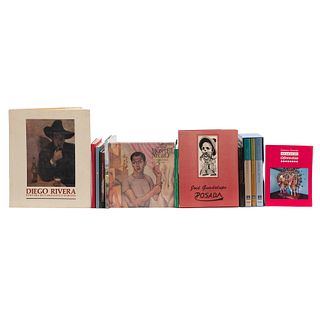 Libros de Arte Mexicano. Diego Rivera. Pintura de Caballete y Dibujos / José Guadalupe Posada. Ilustrador de la Vida Mexicana.Piezas:12