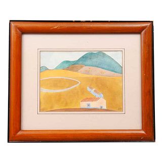CARLOS MÉRIDA. De la carpeta Imágenes de Guatemala. Firmado y fechado Guat 1927. Pochoir sobre papel. 22 x 29 cm
