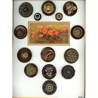 2 FULL CARDS OF ASSORTED DIVISION THREE PLASTIC BUTTONS