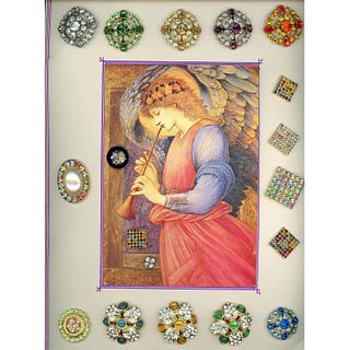 2 FULL CARDS OF ASSORTED DIVISION THREE JEWELED BUTTONS