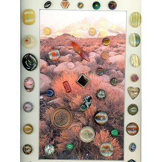 A FULL CARD OF ASSORTED GEMSTONE BUTTONS