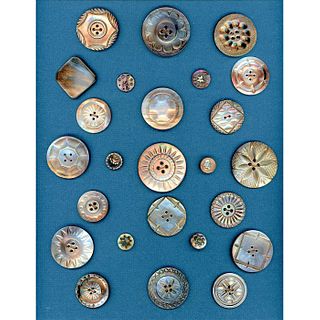 4 CARDS OF ASSORTED DIVISION ONE PEARL BUTTONS
