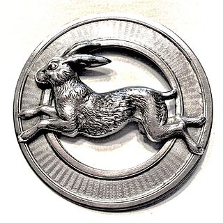 A DIVISION THREE FRENCH WHITE RABBIT BUTTON