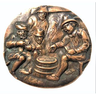 A DIVISION 1 HIGH RELIEF SHAPED BRASS PICTORIAL BUTTON