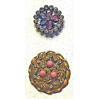 A CARD OF DIVISION ONE JEWELED "GLITZ" BUTTONS