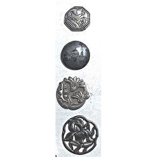 A SMALL CARD OF DIVISION ONE SILVER BUTTONS