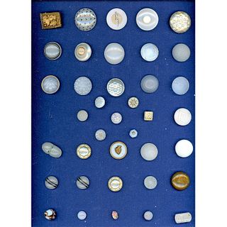 9 CARDS OF ADIV 1 & 3 ASSORTED GLASS BUTTONS