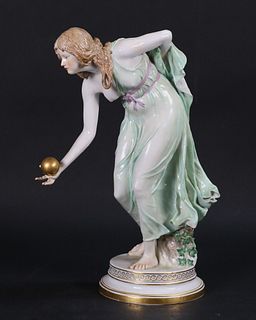 Meissen Porcelain Figure The Boules Player