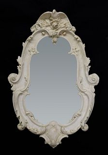 Italian Style Carved Alabaster Mirror