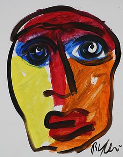 Peter Keil Acrylic on Paper Portrait