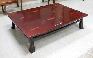 Oriental Style Red Lacquer Coffee Table.
