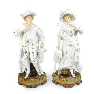 Pair of Large German Bisque Figurines
