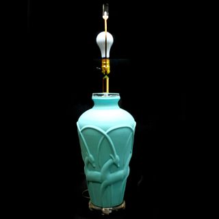 Large Art Deco Style Porcelain Lamp