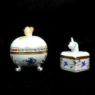 Two Herend Porcelain Covered Boxes