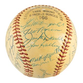 NY Yankees: 1953 Team-Signed Baseball w/ Mantle, Ford, Berra