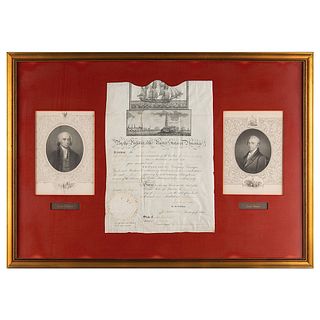 James Madison and James Monroe Document Signed as President and Secretary of State