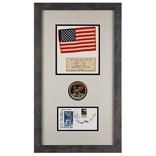 Apollo 11 Flown Flag and Crew-Signed Cover
