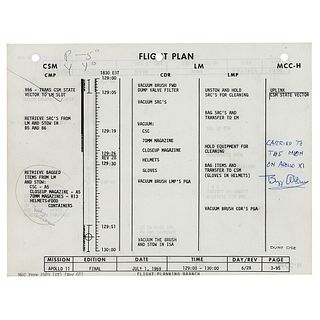 Buzz Aldrin&#39;s Apollo 11 Flown Flight Plan Page