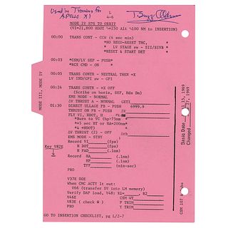Buzz Aldrin&#39;s Apollo 11 Launch Operations Training Checklist