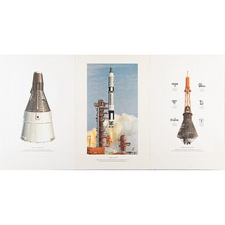 McDonnell Aircraft (3) Mercury and Gemini Lithographs