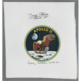 Buzz Aldrin and Michael Collins Signed Apollo 11 Beta Cloth