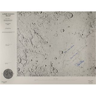 Buzz Aldrin Signed Lunar Chart