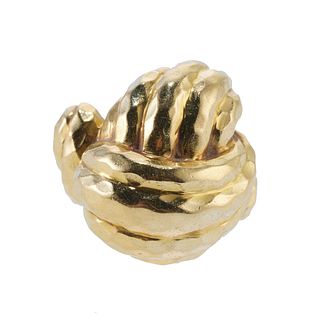 18k Hammered Gold Knot Ring
