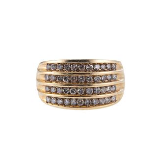 Gold Diamond Half Band Ring